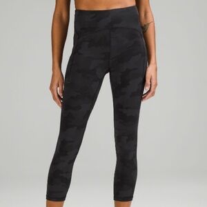 Lululemon power thru high rise crop 23” Camouflage Leggings